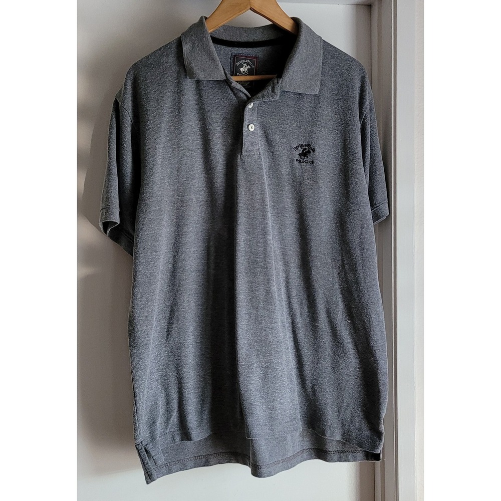Beverly Hills Polo Club Men's Polo‎ Shirt XL Casual Gray Cotton Blend